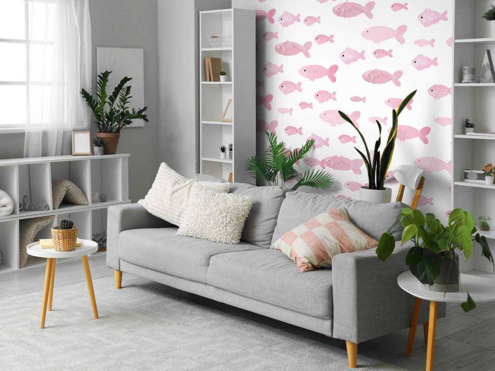 Roze visjes print