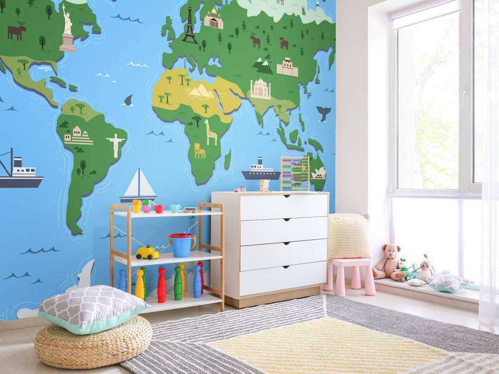 Wereldkaart in groen