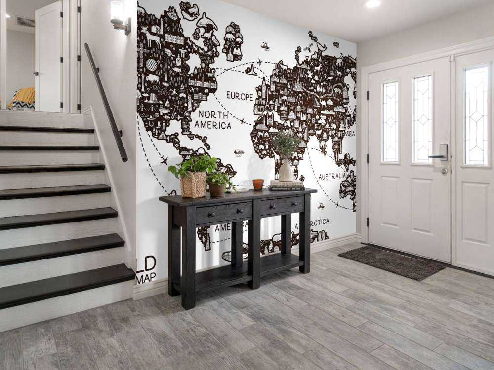 Wereldkaart met reislijnen