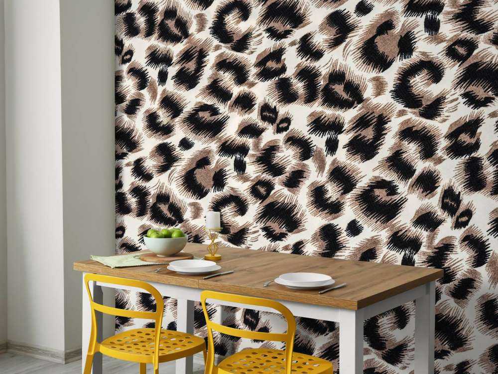 Beige coloured panther coat