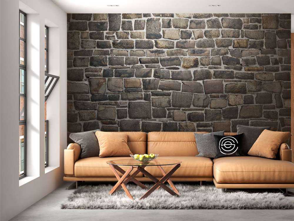 Donkere stenen muur