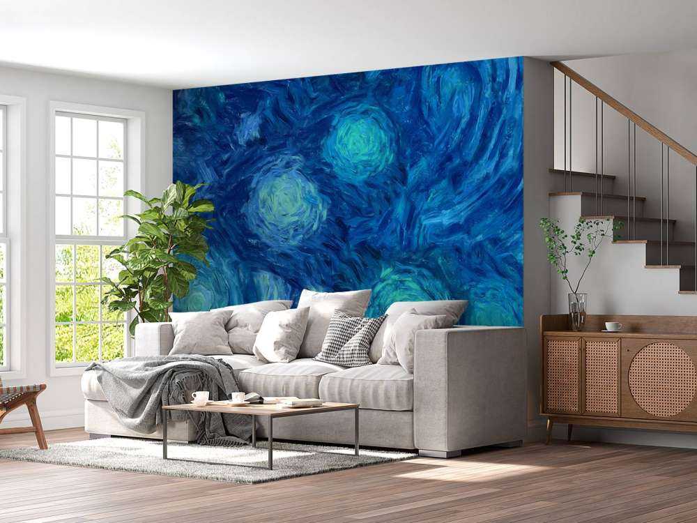 Geschilderde blauwe bloemen structuur