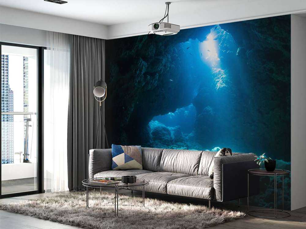 Dark cave in the ocean
