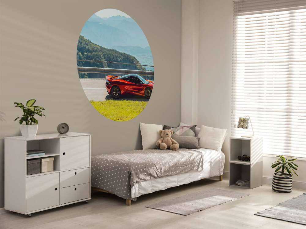 Driving through mountain scenery