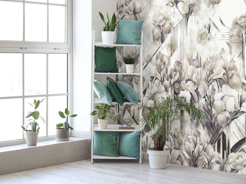 Huge Watercolor Irises Green