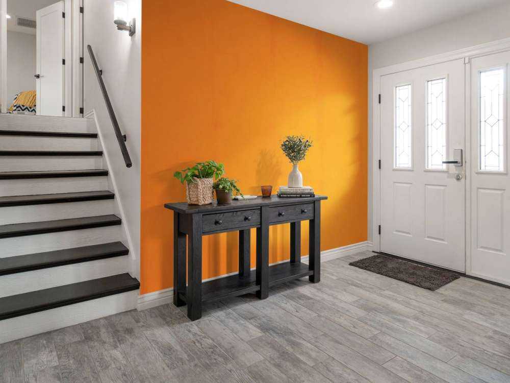 Bright orange concrete