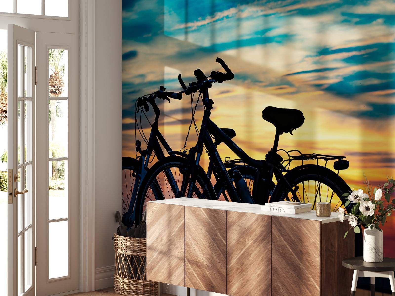 Cycling at sunset