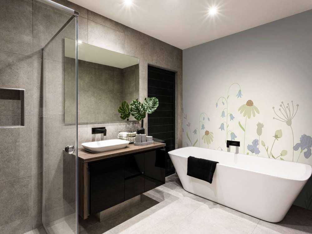 Field of flowers in high beige, old pink, green and lilac