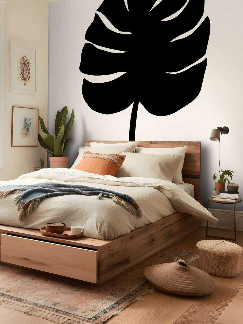 Monstera Leaf Black