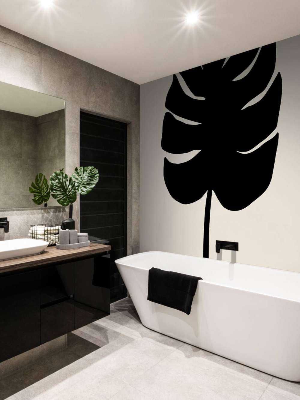 Monstera Leaf Black