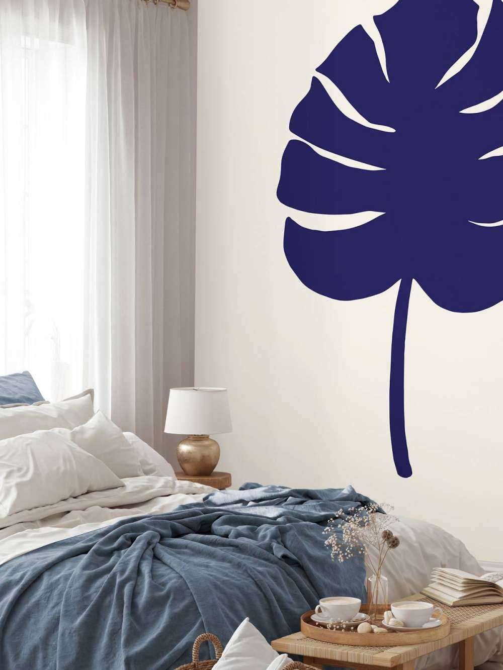 Monstera Leaf Dark Blue