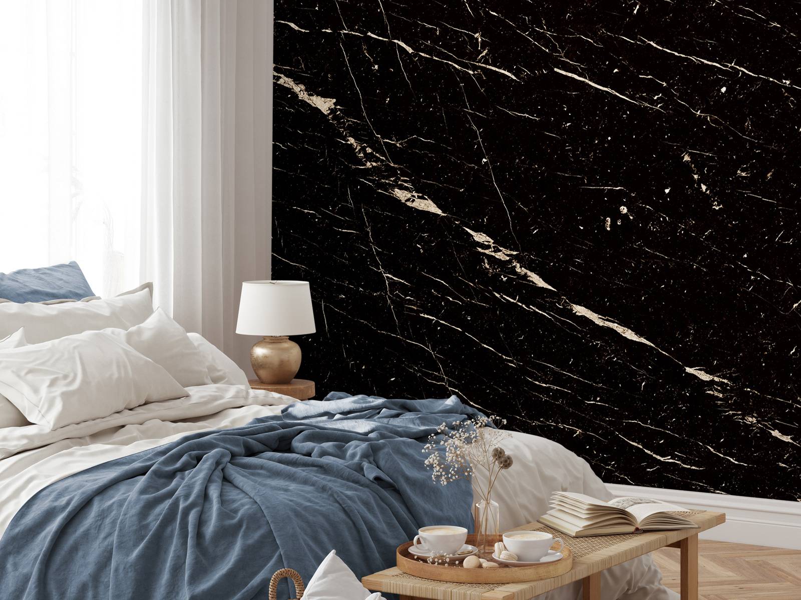 Dark marble with light structure