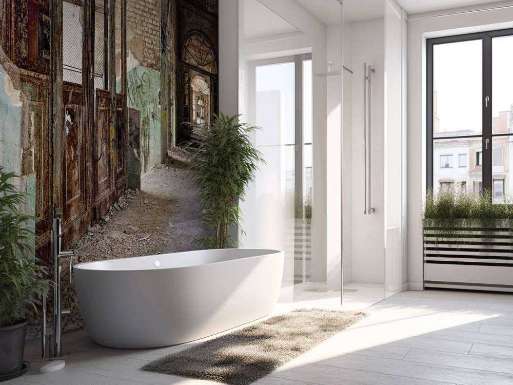 Stairwell in abandoned building