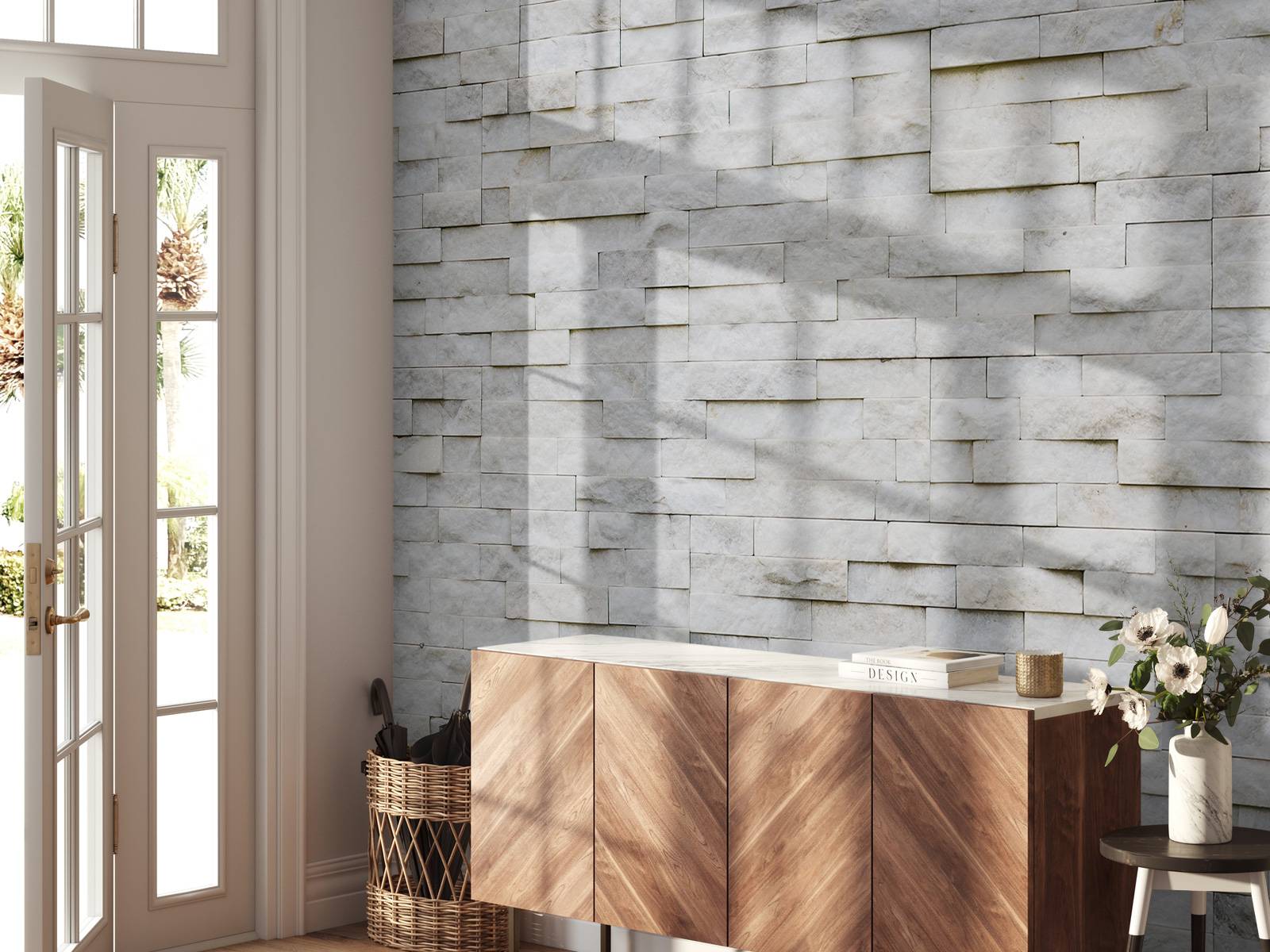 Modern stone wall