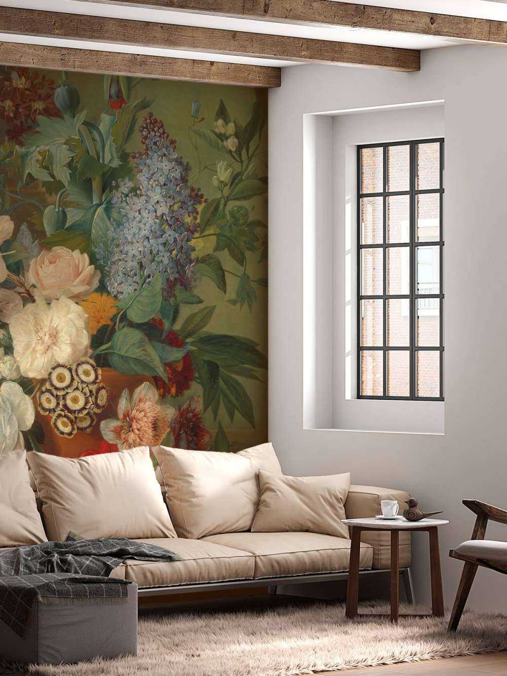 Flowers in a terracotta vase