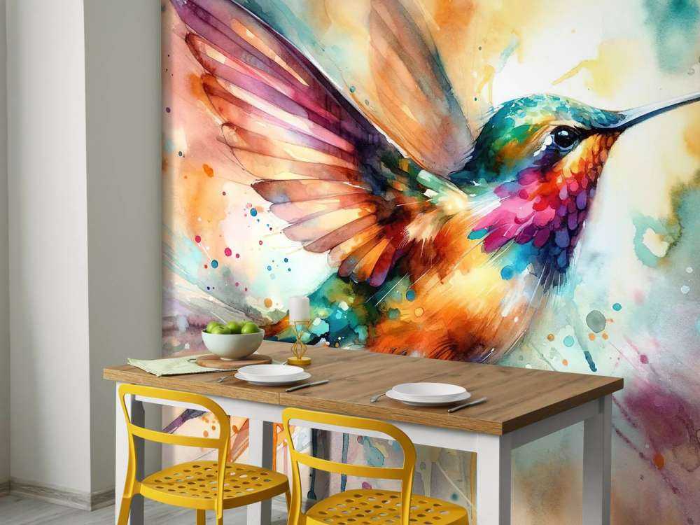 Iridescent Hummingbird in Mid-Flight