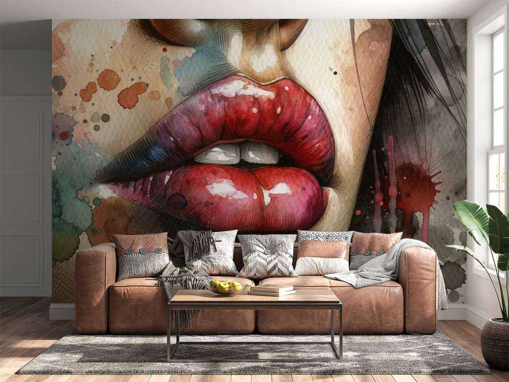 Watercolour Woman Lips #1