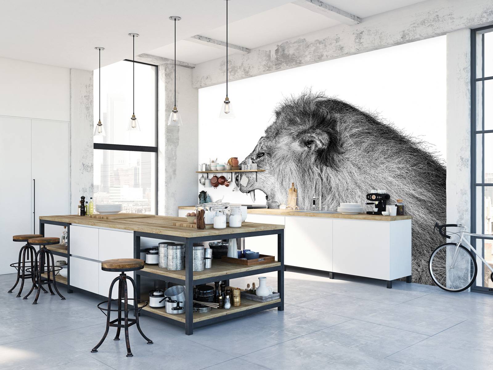 Roaring lion white