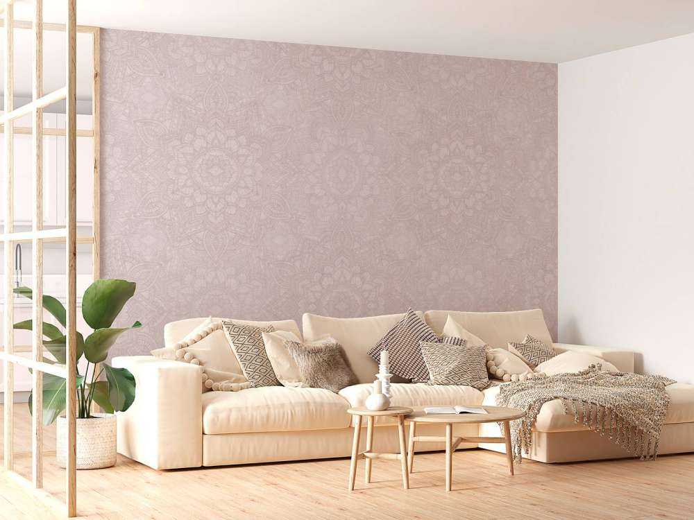 Boho Golden Mandala - blush pink
