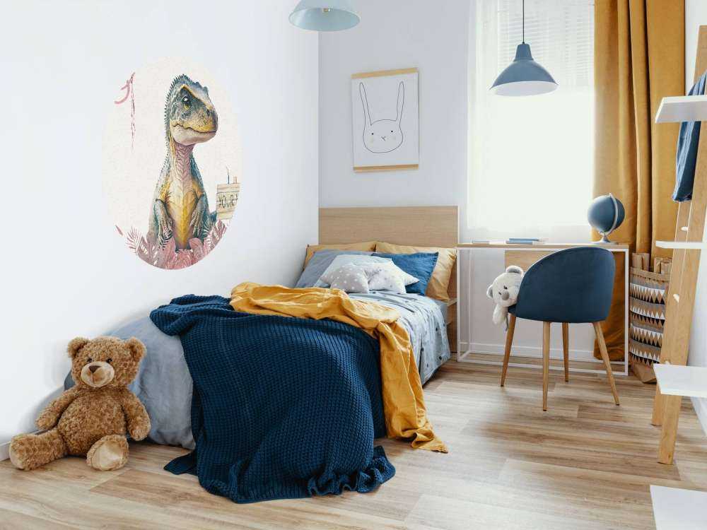 Baby t-rex in the pink jungle