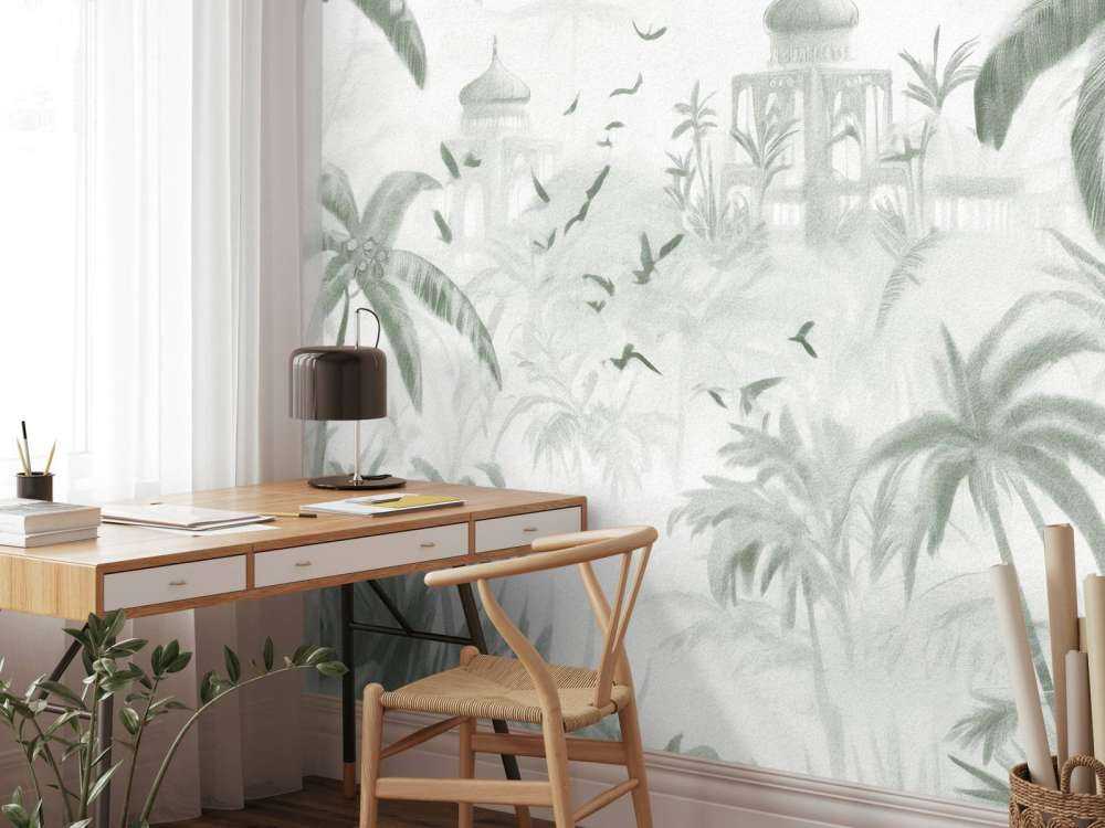 Oriental Garden at Dawn, green