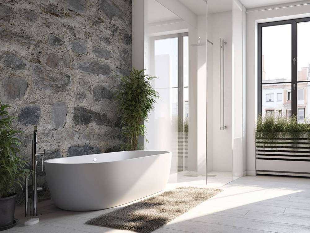 Wall with rough stones