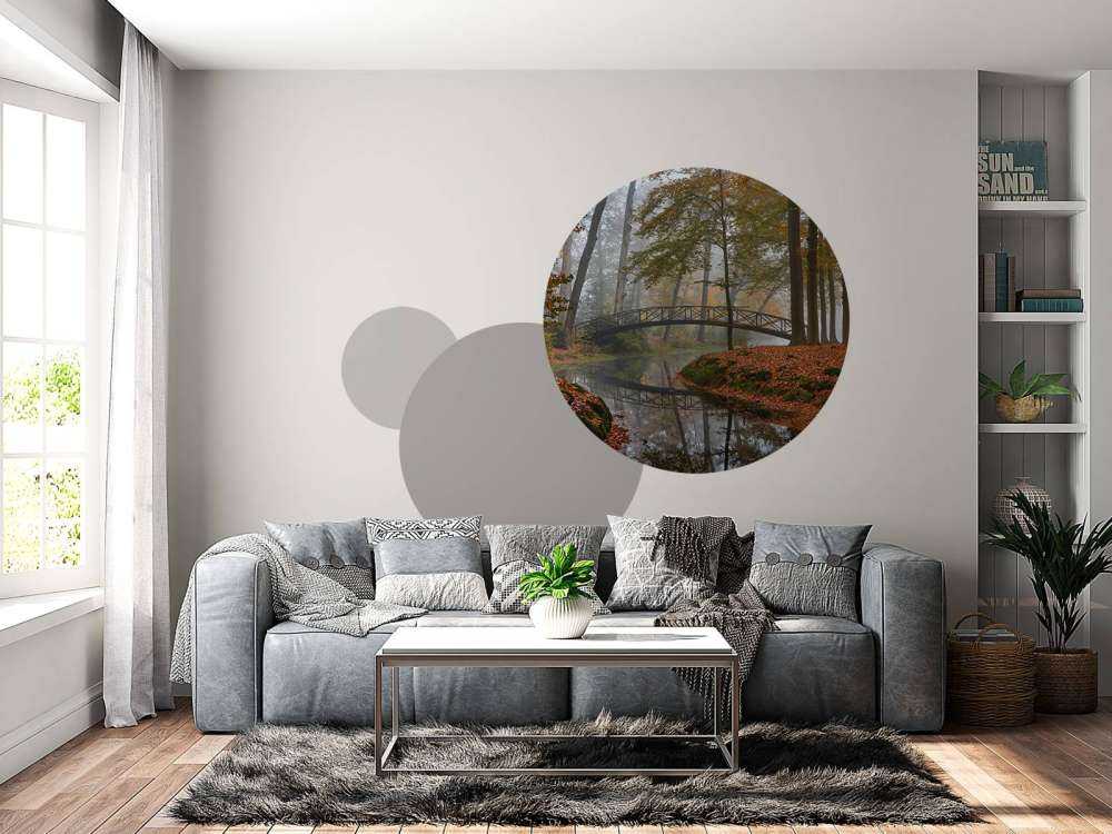 Bridge in the autumn forest