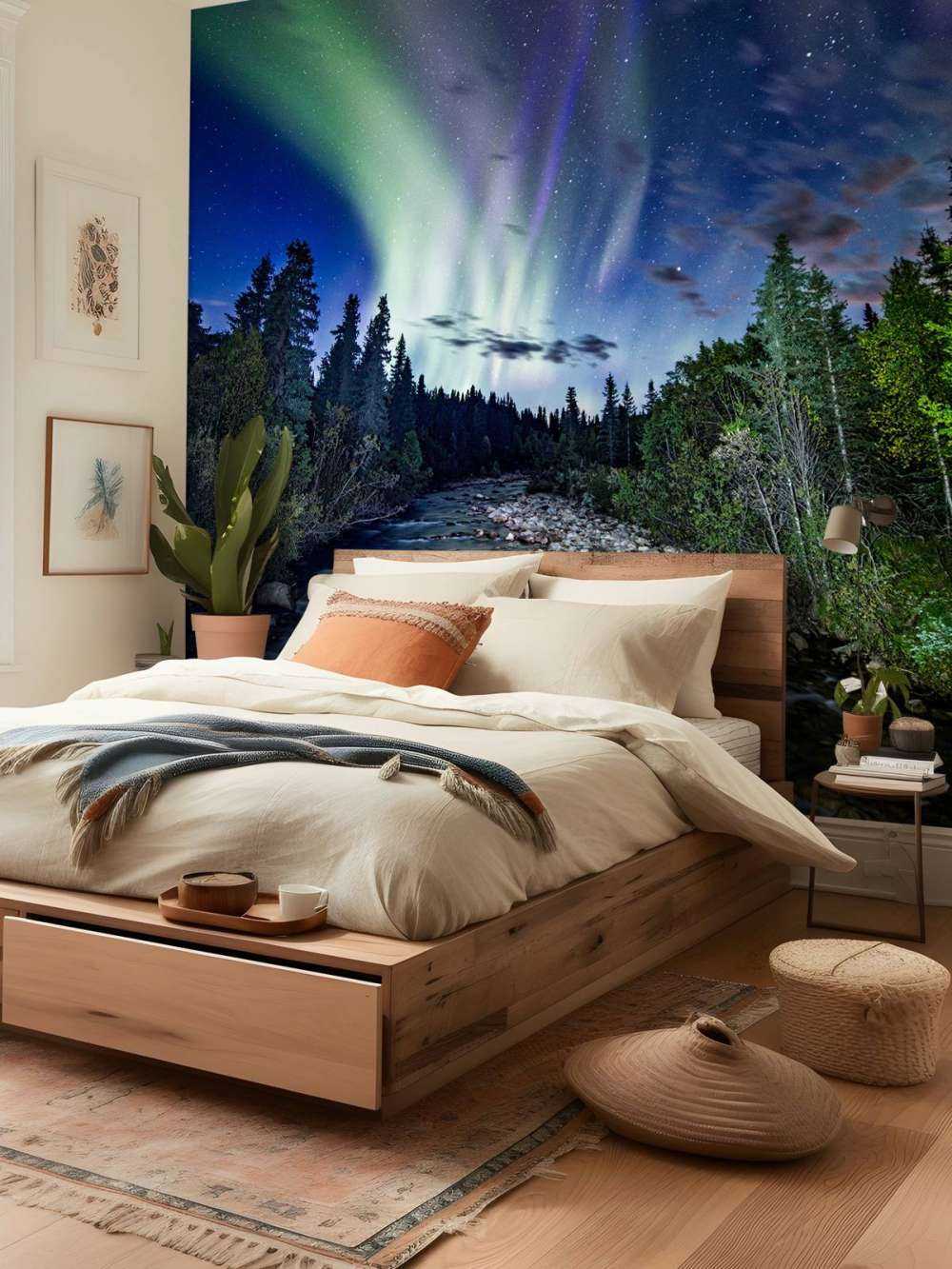 Brooklet during the northern lights