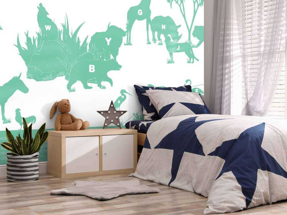 Animal alphabet, green