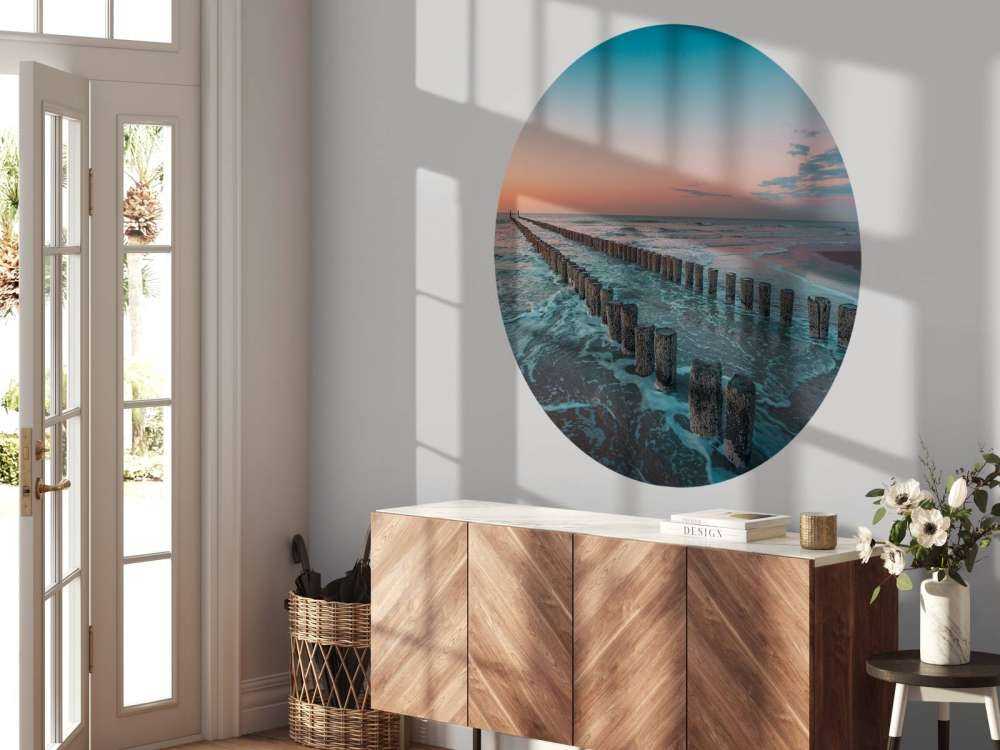 Breakwaters at sunset