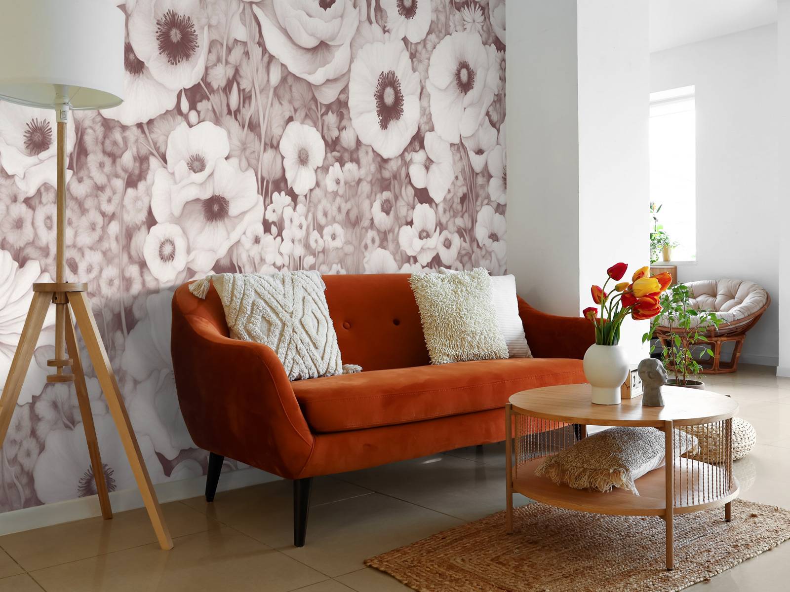 Poppy Tale Monochrome Bordeaux