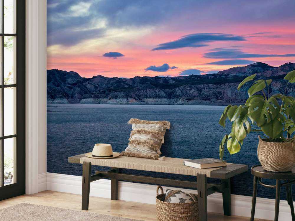 Lake with sunset