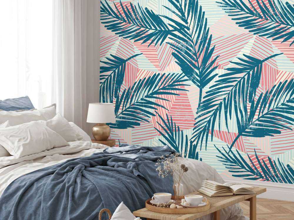 Abstract palm leaves
