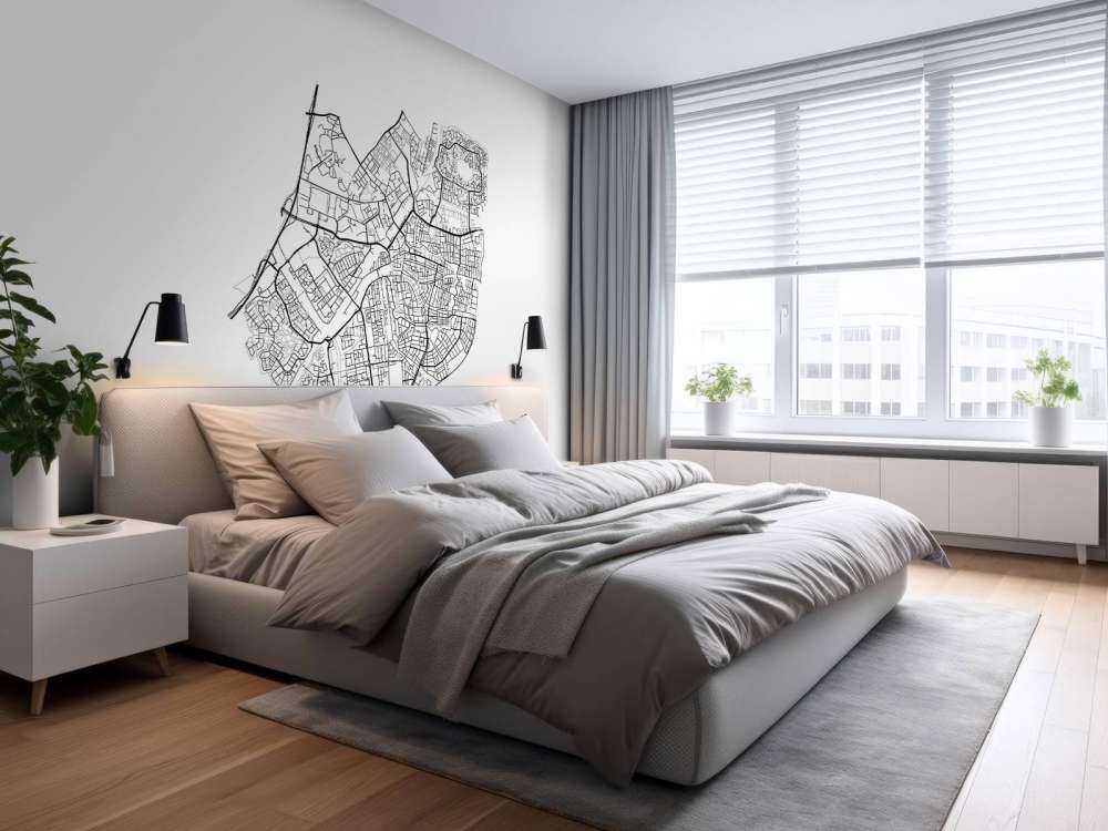 Map of Leiden, white