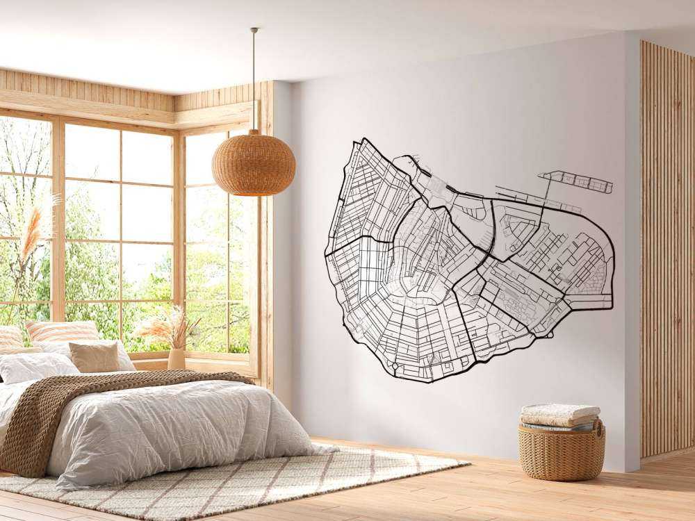 Amsterdam city centre map, white