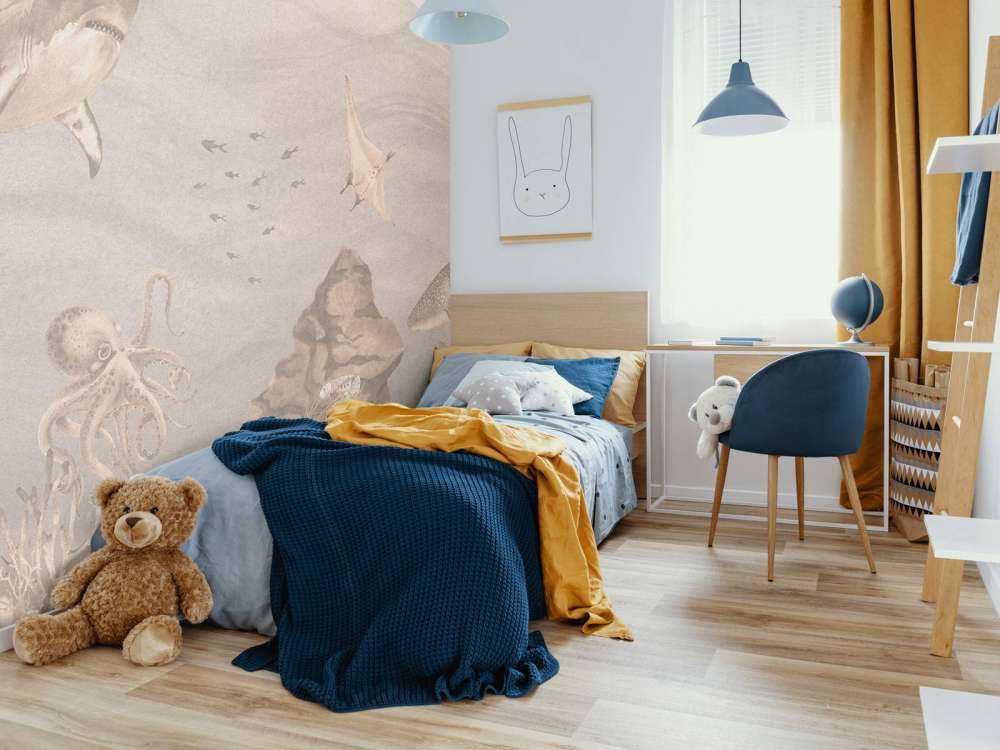 Underwater world with sharks