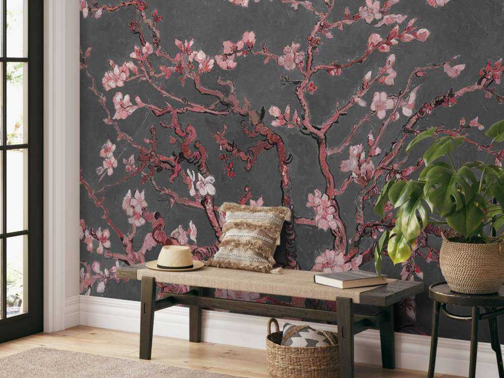 Almond Blossom with a Red Hue