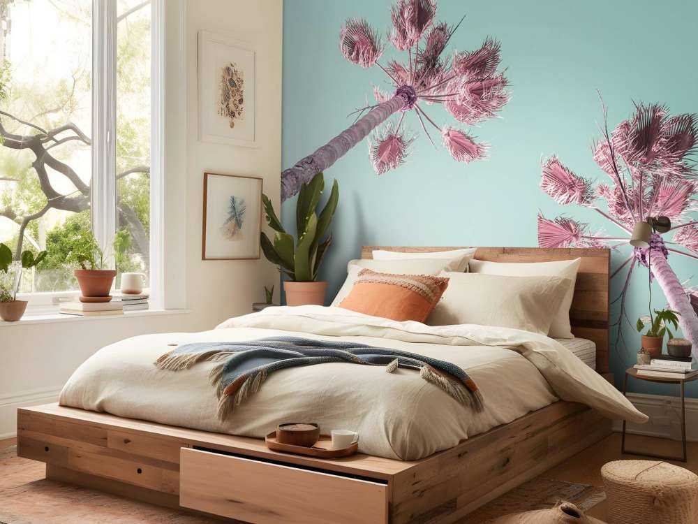 Palm trees during summer