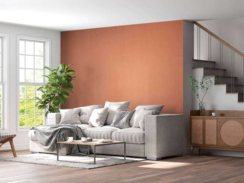 Concrete in terracotta colour