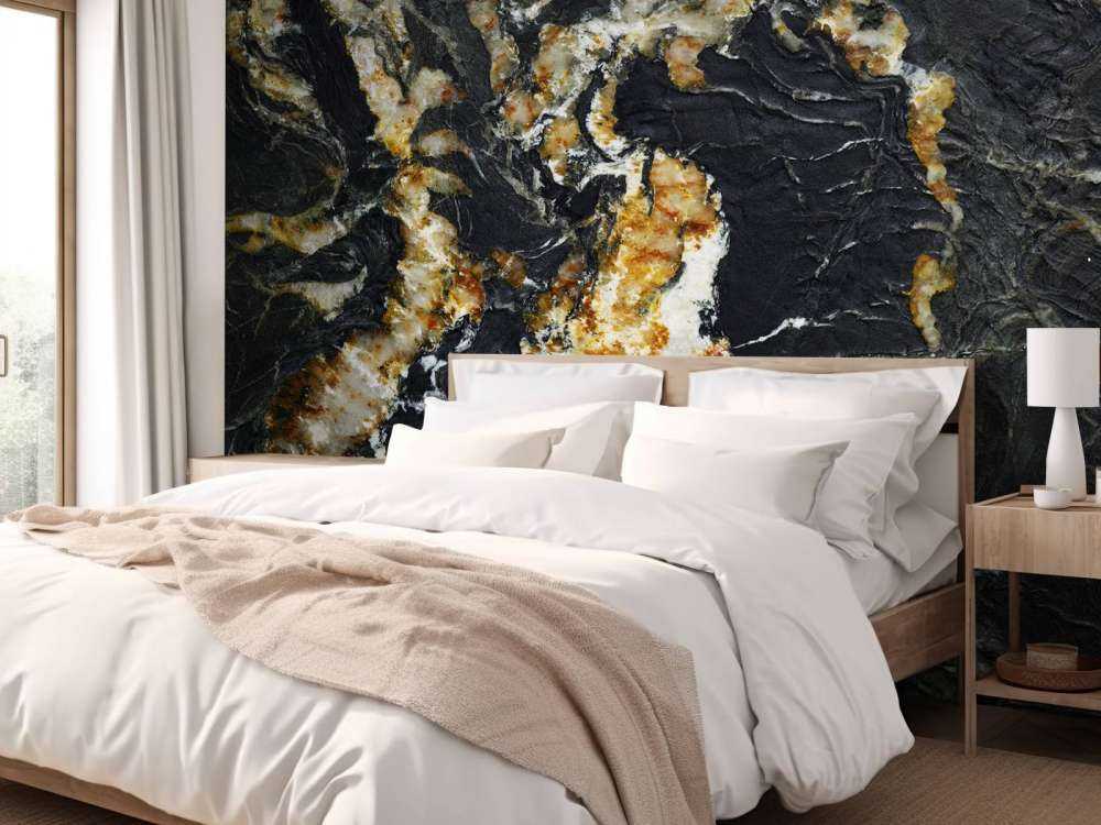 Black marble with light structure