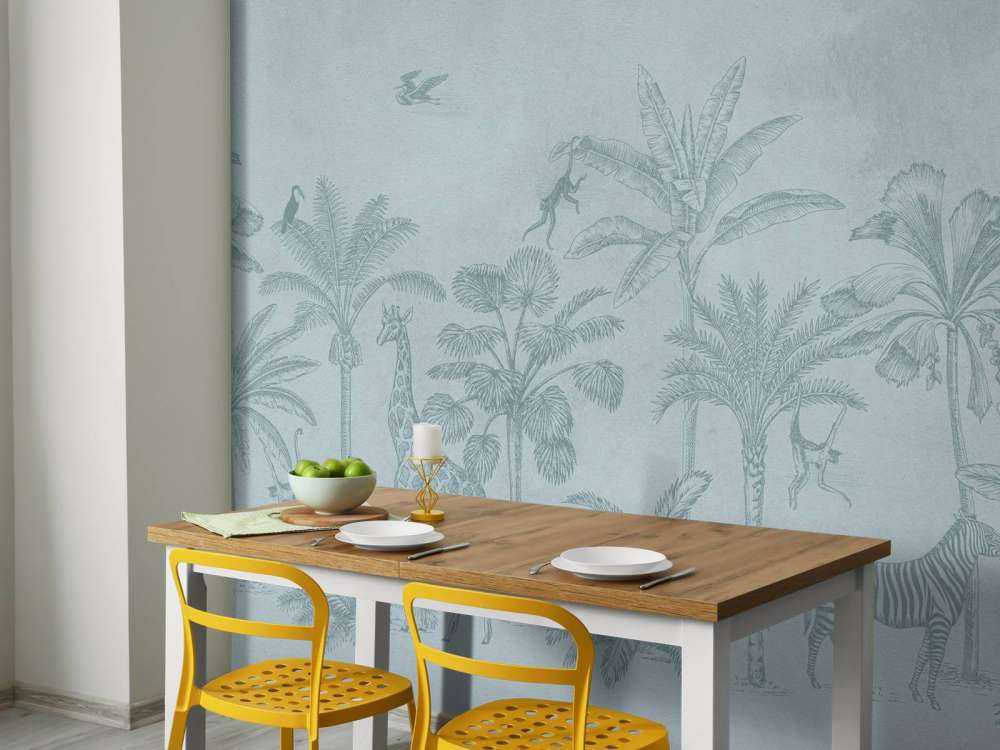 Tropical animal jungle blue