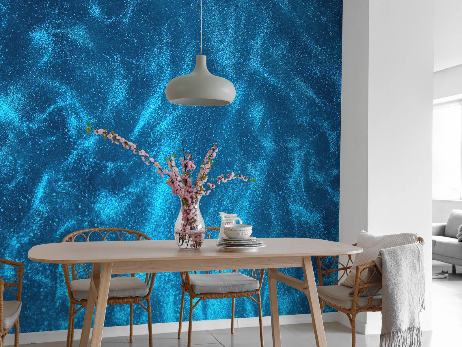 Blue glitter stream