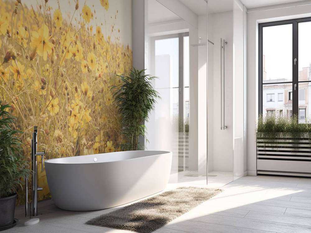 Yellow flowers with vintage look