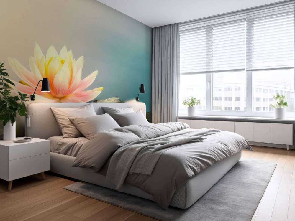 Pond with lotus flowers