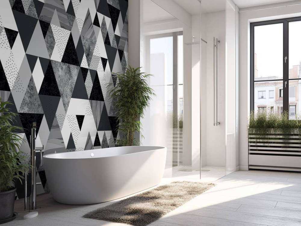 Black and white tile pattern