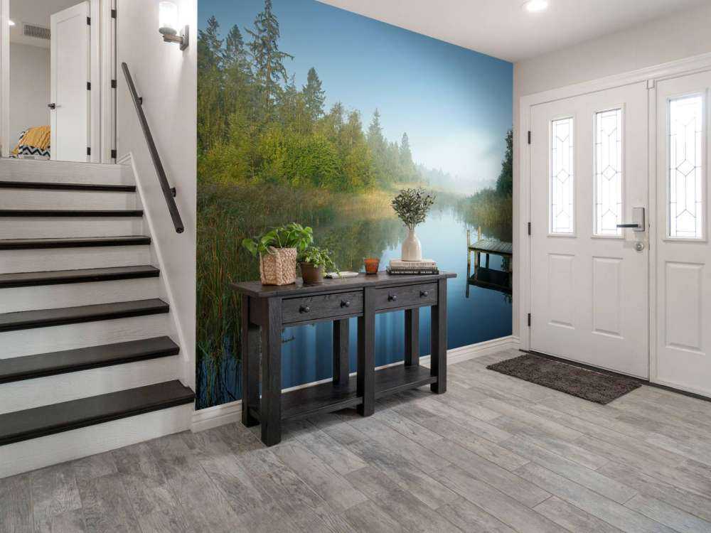 Wooden scaffolding in the forest