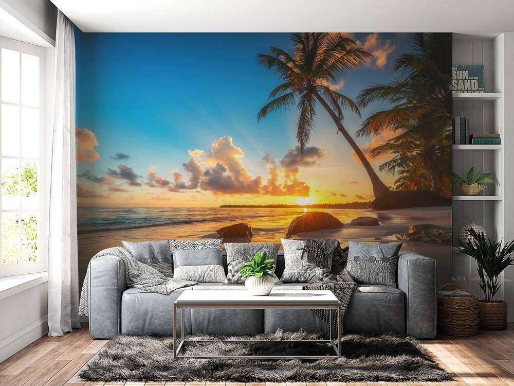 Palm trees at sunset