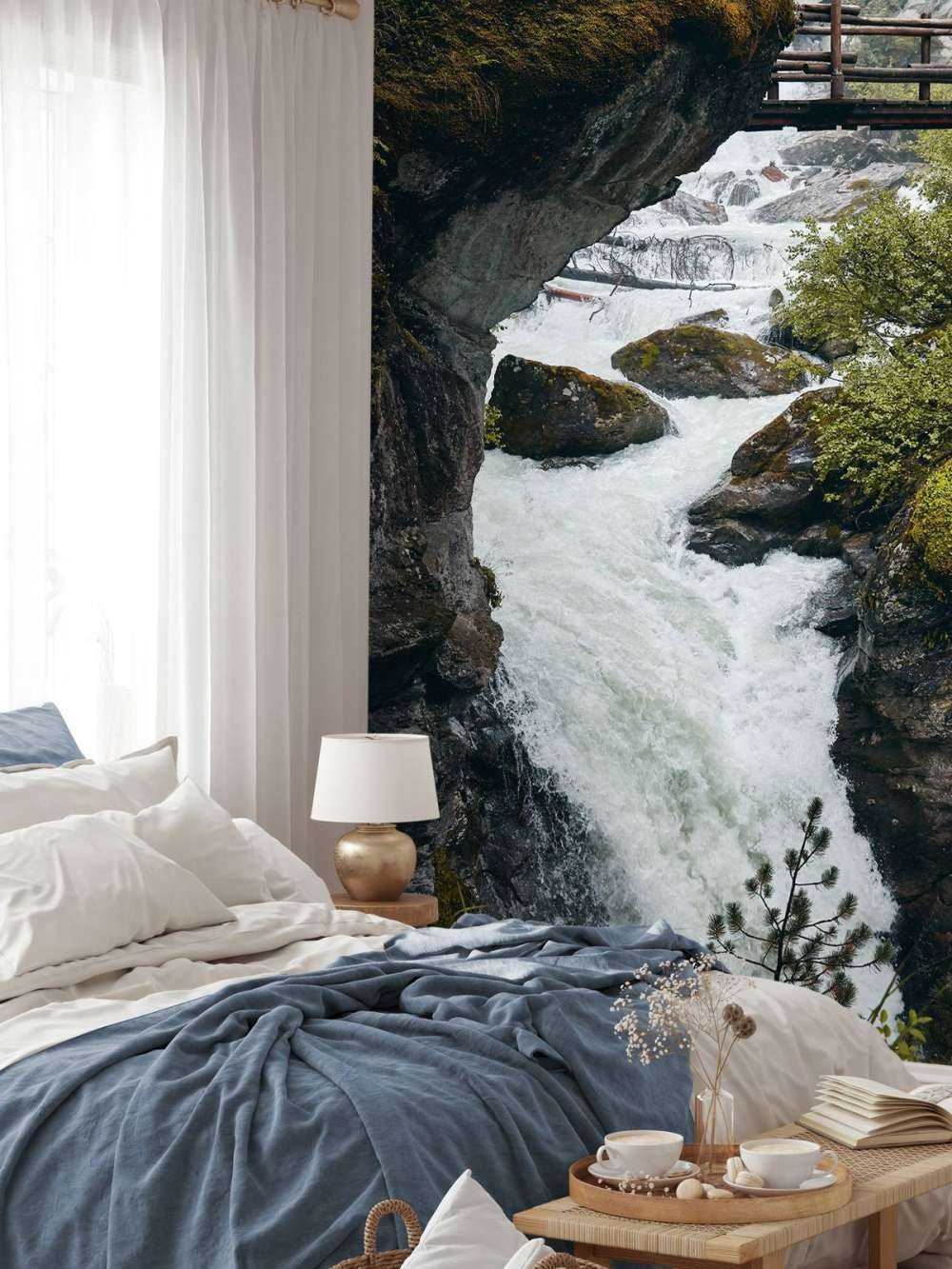 Bridge at a waterfall