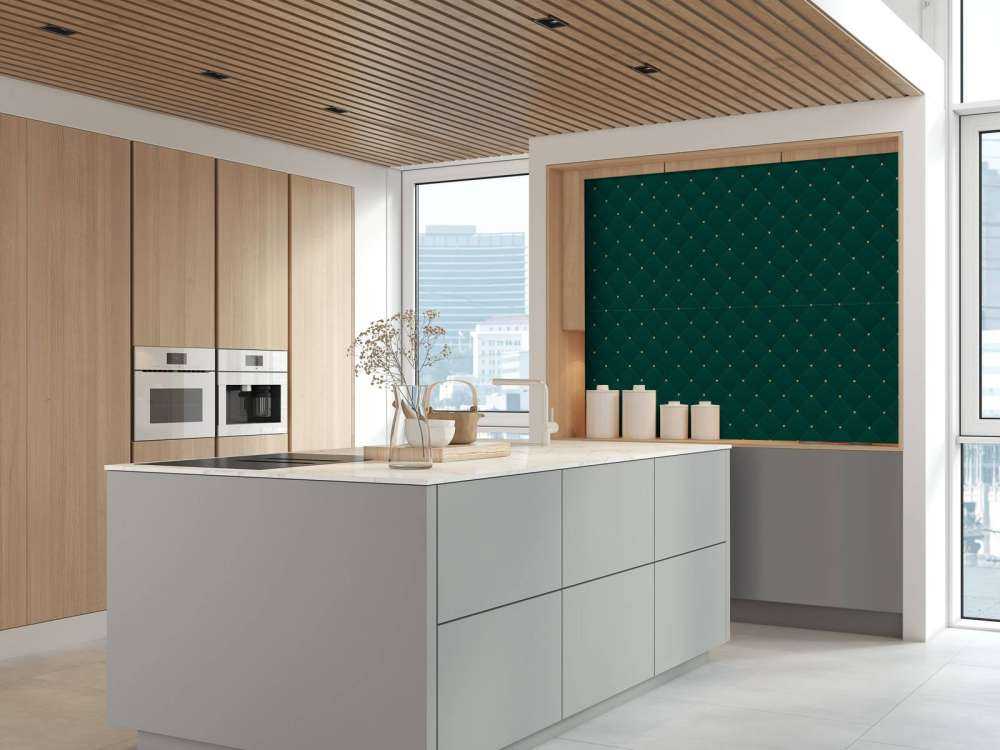 Dark green chesterfield pattern