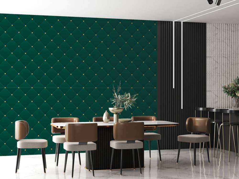 Dark green chesterfield pattern